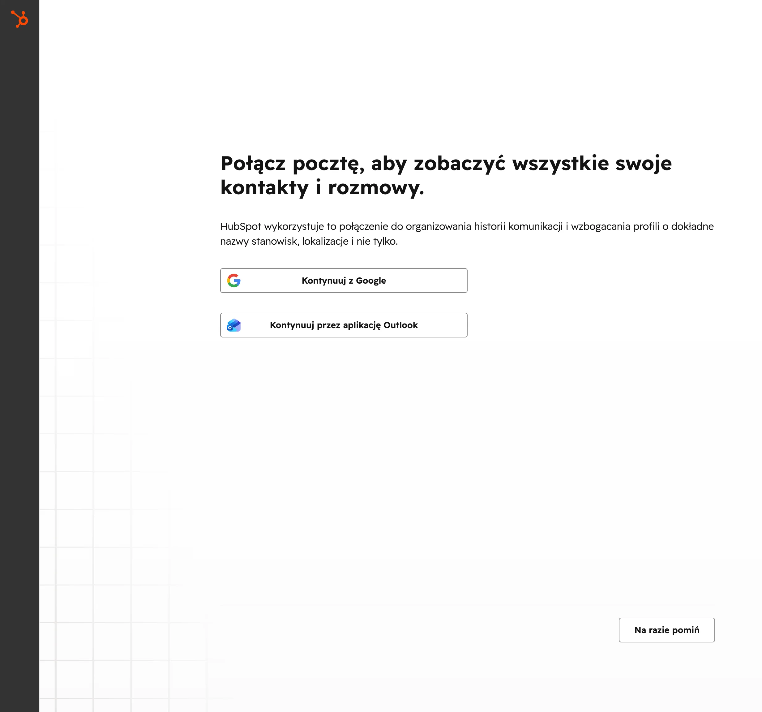 integracja poczty e-mail z hubspot