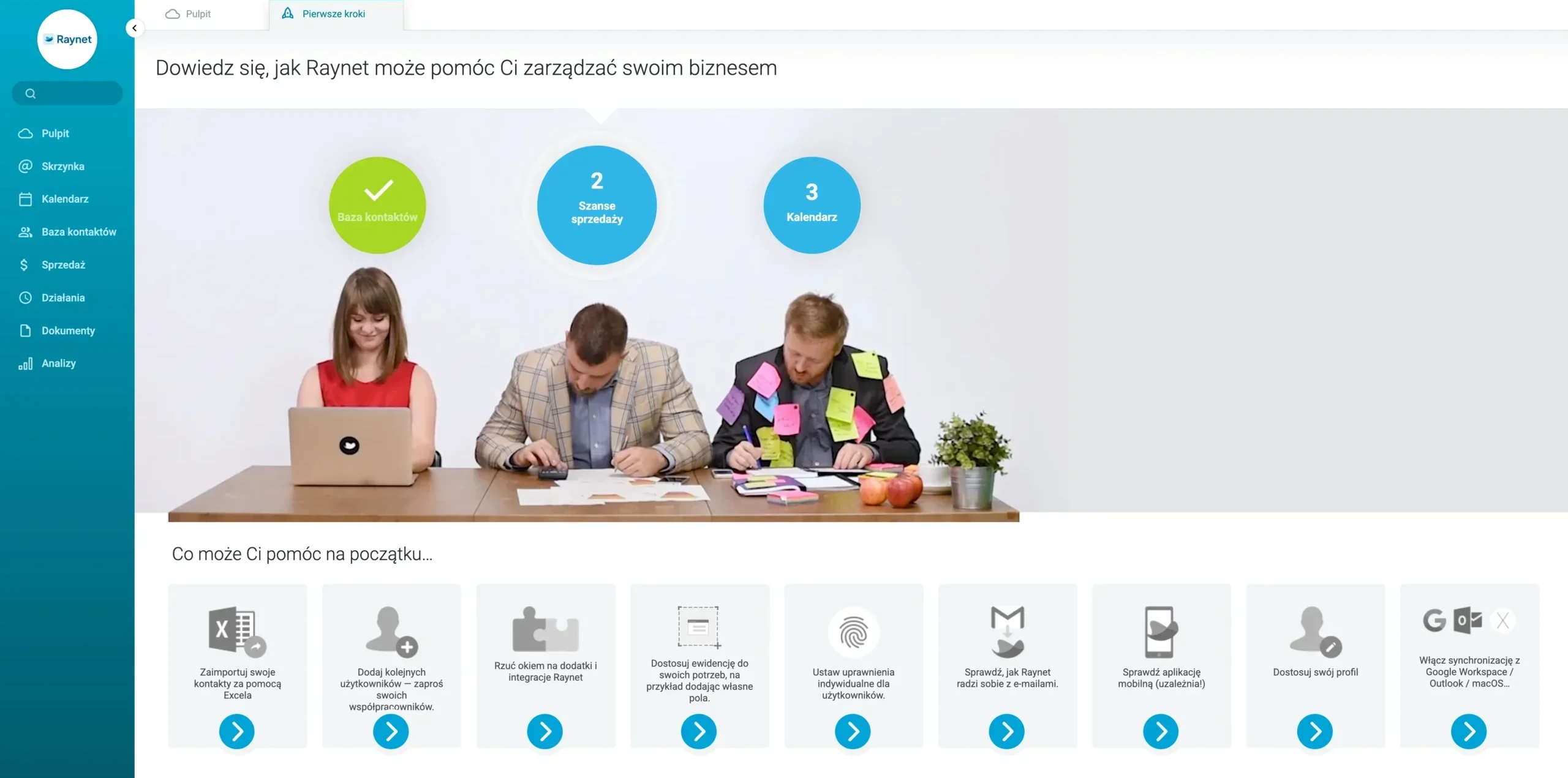 kroki do podjęcia na początku pracy z systemem crm od raynet