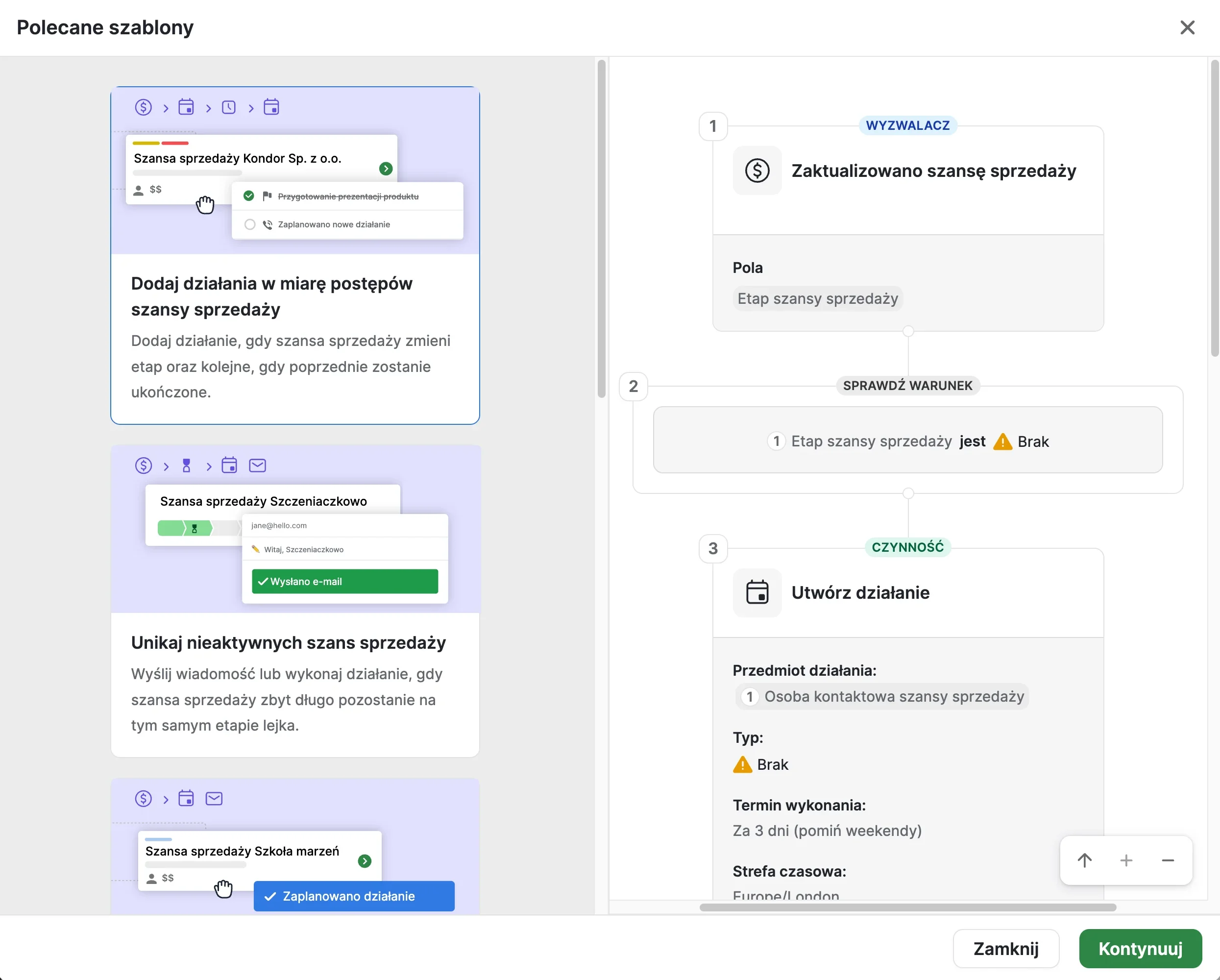 szablon automatyzacji w pipedrive