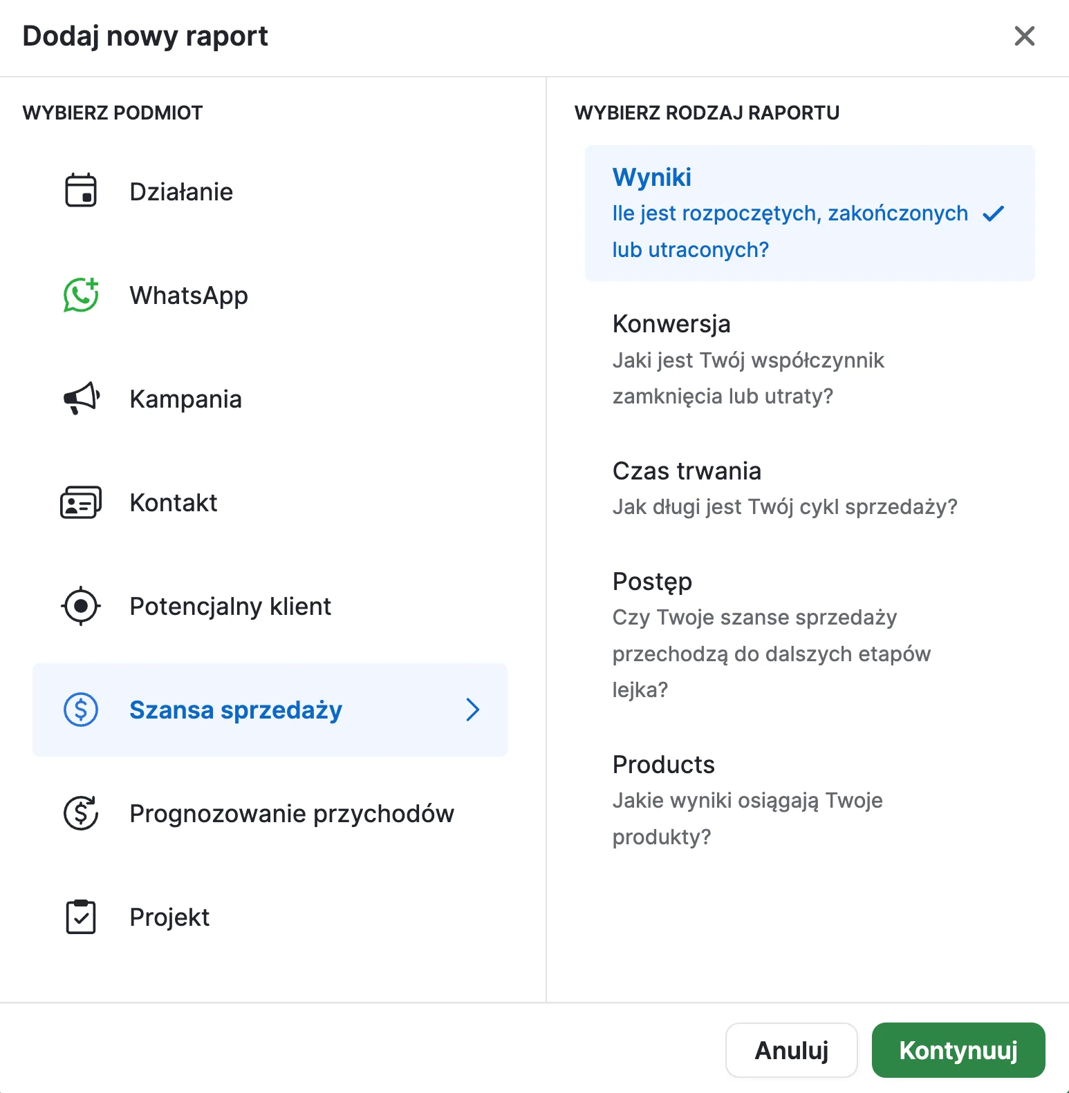 tworzenie raportów w pipedrive